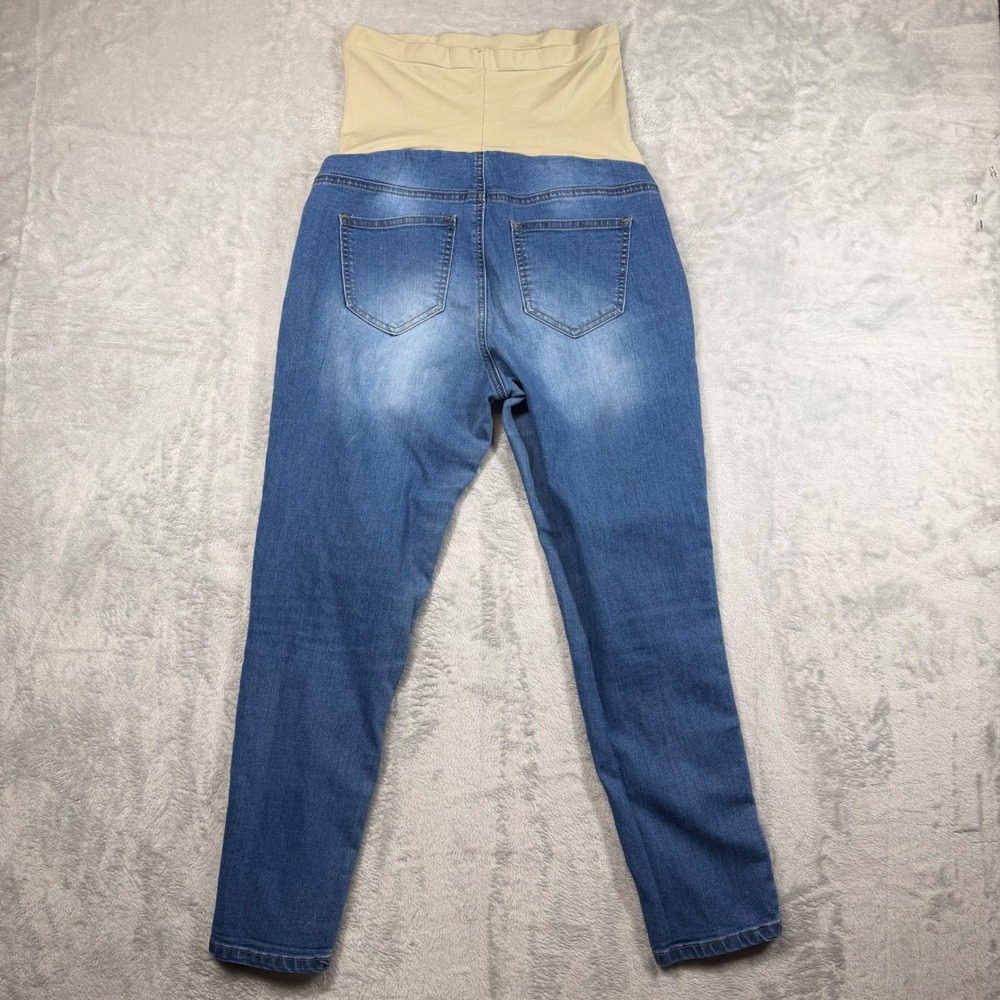 Bella Vida Maternity Skinny Jeans Medium Wash Full Belly Panel Size M RN112642 - Picture 9 of 10